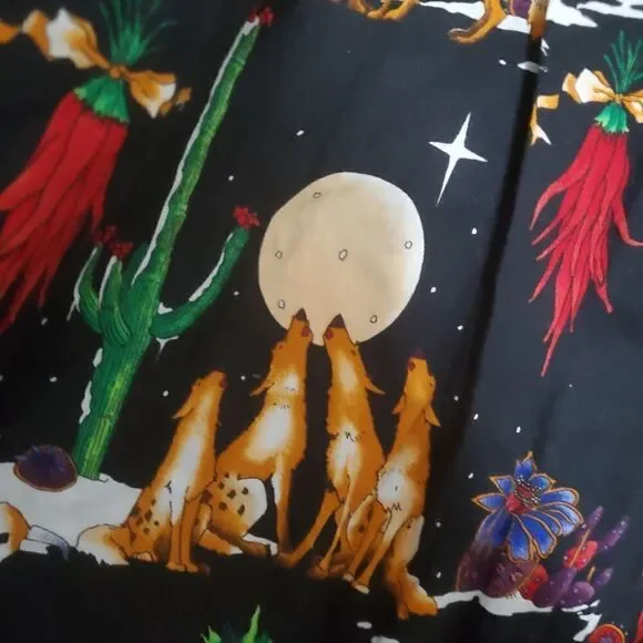 Ruffles Vintage Wolf Pack Print Womens Long Skirt S/M - Picture 4 of 9